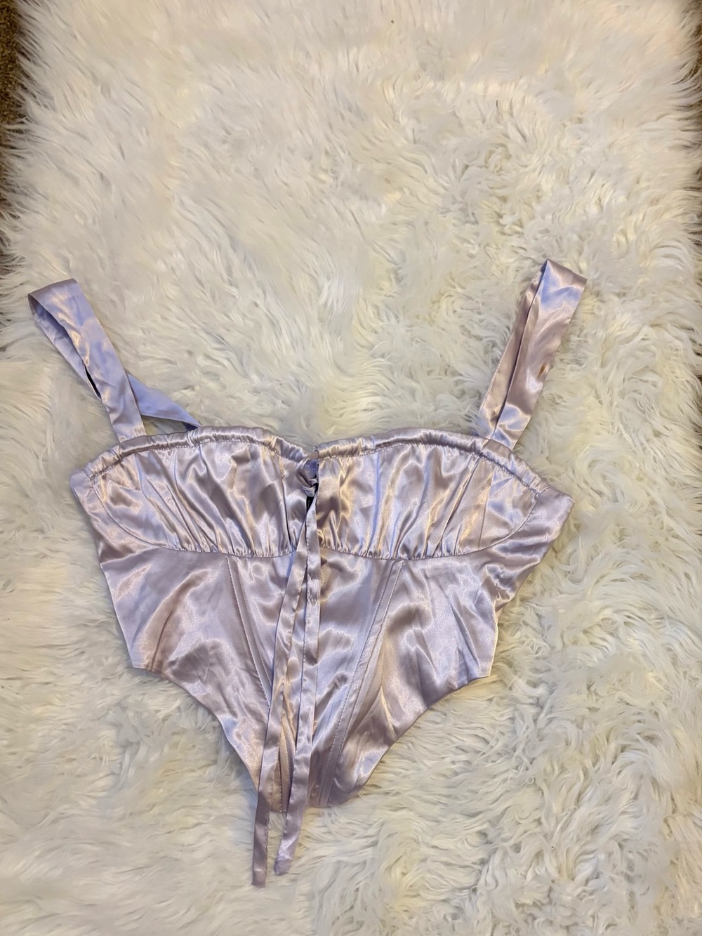 Lavender Satin Corset Top